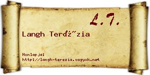 Langh Terézia névjegykártya